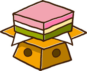 ひな祭りの菱餅のイラスト