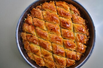 Turkish Dessert Baklava closed up