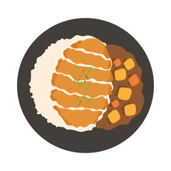 Chicken Katsu Asian Cuisine illustration