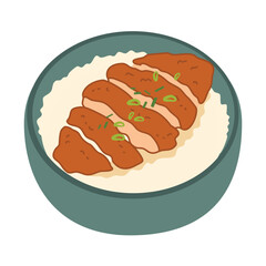 Chicken Katsu Japanese Food Illustration