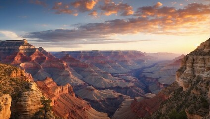 Fototapeta na wymiar Picture the awe-inspiring majesty of the Grand Canyon at sunrise