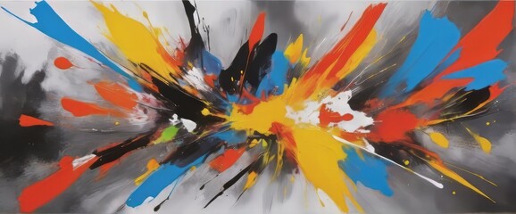 A abstract expressionism style with bold abstract paint color splash

