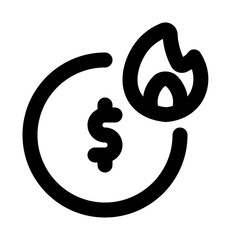 Money Burn Line Icon