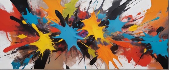A abstract expressionism style with bold abstract paint color splash

