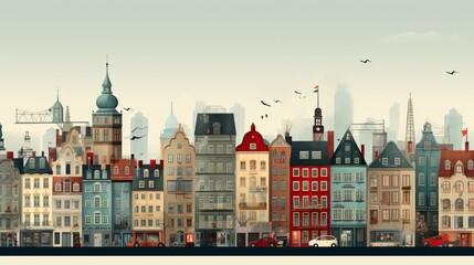 Fototapeta premium A futeristic City Graphic Resources Minimalistic Graph 
