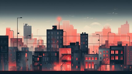 A futeristic City Graphic Resources Minimalistic Graph