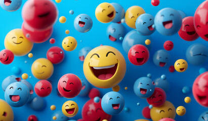 Fun emoji social media reaction character. Online chat response symbol