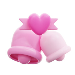 3d rendering wedding bell illustration