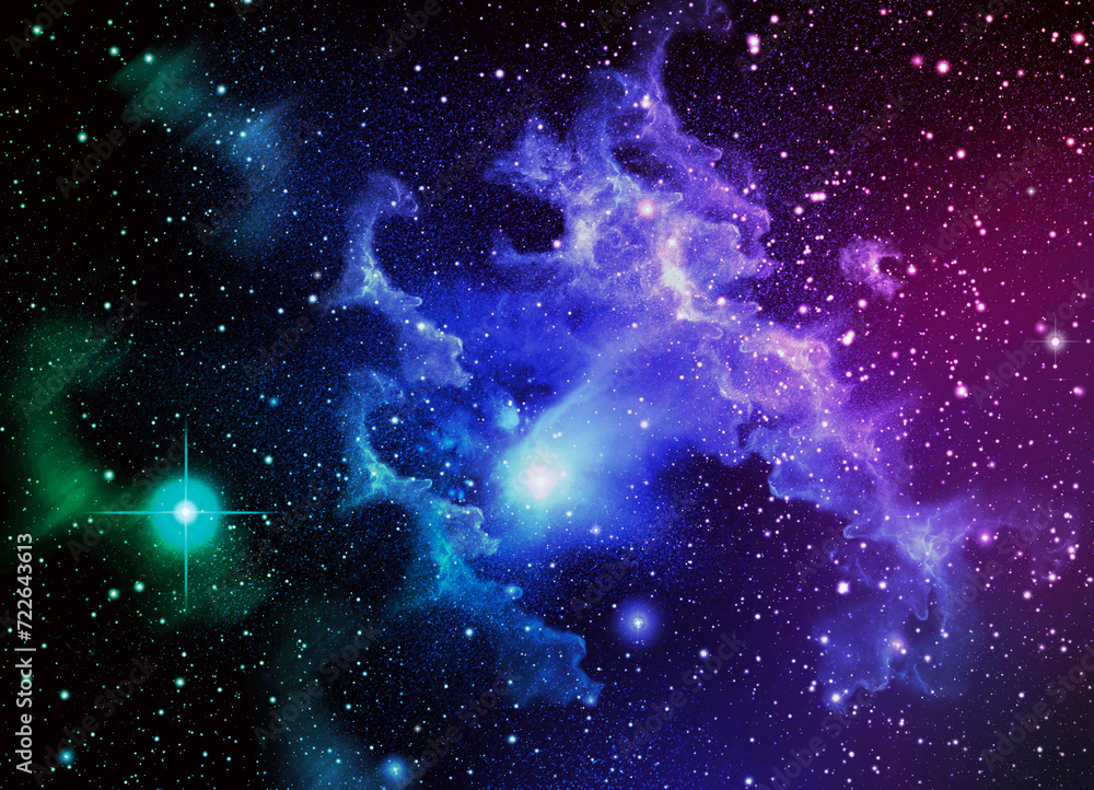 Wall mural galaxy in universe and atmosphere with little stars at dark background