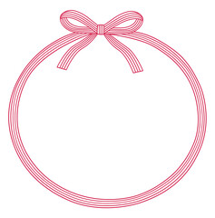 Red ribbon circle frame vector for card design