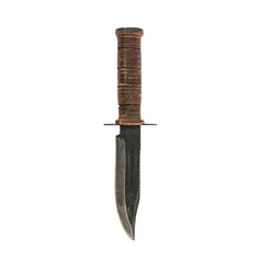 Vintage hunting knife isolated with cut out background.
