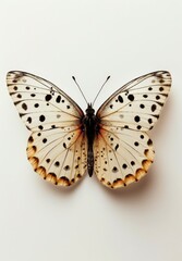 Minimalist butterfly in beige tones on a light background