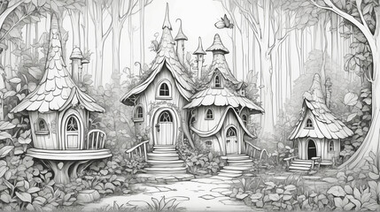 Fairy's house in the magic forest. AI generative