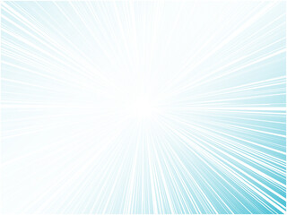 激しく光り輝く太陽光線イメージの集中線背景_ライトブルー