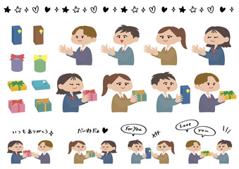 プレゼントを渡す・学生