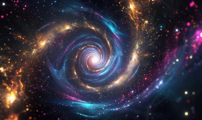 Foto op Canvas a particle spiral vortex background © Pumapala