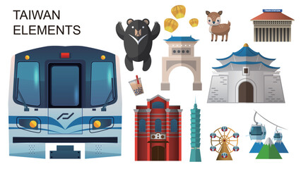 Obraz premium Taiwanese Elements and Landmark Collection
