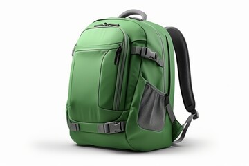 Fototapeta premium Modern Travel Backpack, on an Isolated White Background, Generative AI