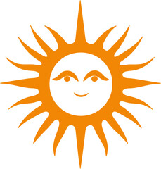 Sun icon flat illustration. Sun cartoon design element.