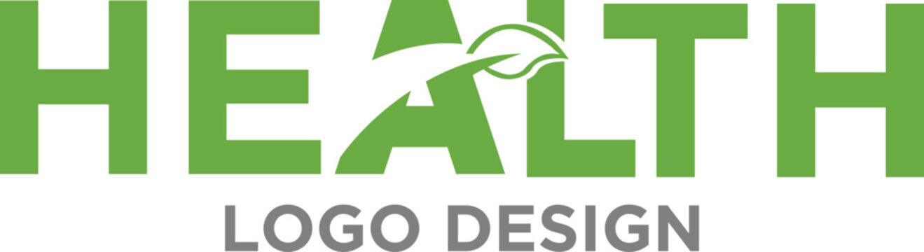 health logo letter a combined with leaves