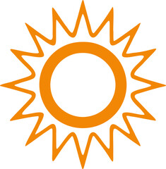 Sun icon flat illustration. Sun cartoon design element.