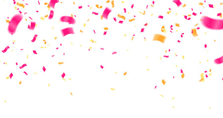 Colorful confetti on white background. Festive vector illustration.