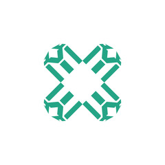 Letter logo X design colorful illustration