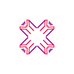 Vector creative letter x colorful icon logo design