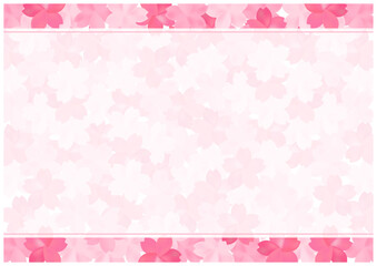 桜の花が美しい春の桜フレーム背景24フレーム2