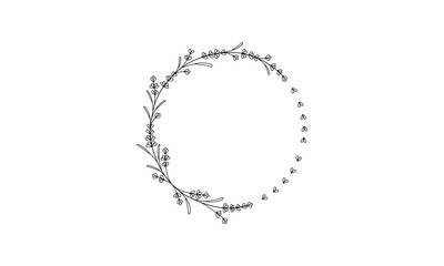 Wildflower Circle Frame Vector