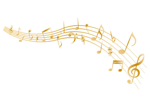 流れる音符　ゴールド