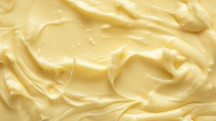 Texture of tasty homemade butter as background, top view. 