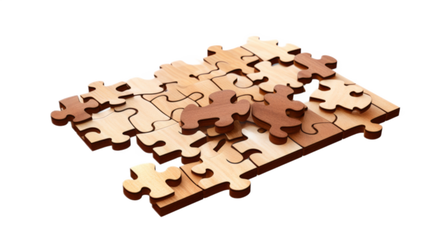 Jigsaw Puzzle. Transparent background PNG.