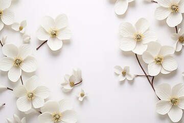 Obraz na płótnie Canvas White flowers on a white background