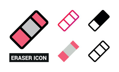 Eraser Icon Set Vector Illustration