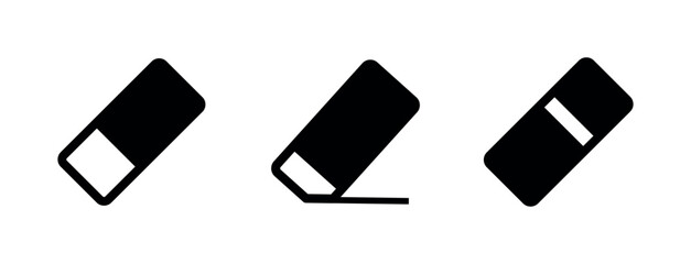 Eraser Icon. Glyph Style Eraser Fill Icon Vector Illustration
