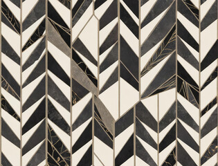 Elegant Herringbone Weave Art Deco Geometric Pattern Texture Background Gen AI - 722667279