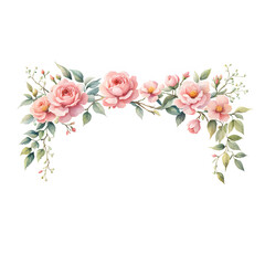 floral-frame-in-minimalist-style-watercolor-illustration-with-sharp-focus-no-background-intricate