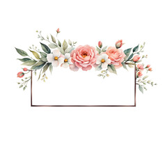floral-frame-in-minimalist-style-watercolor-illustration-with-sharp-focus-no-background-intricate