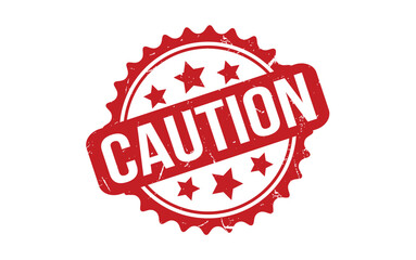 Red Caution Rubber Stamp Seal Vector