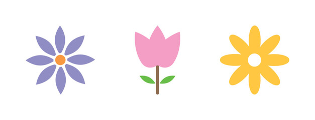 Flower Icon. Flower Flat Icon Symbol Vector Illustration