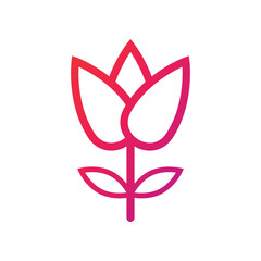 Flowers Icon. Flowers Gradient Icon Symbol Vector Illustration