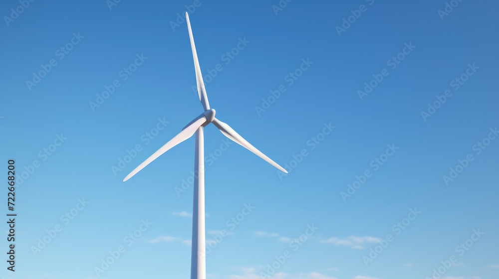 Poster a wind turbine in the middle of a field. generative ai.