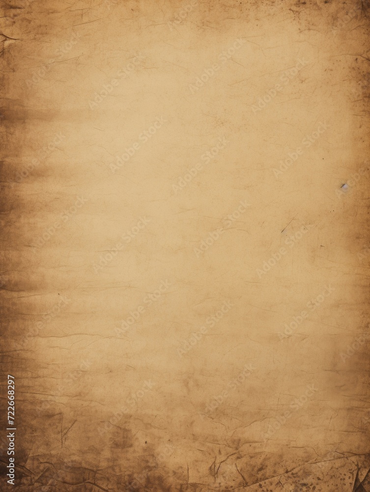 Poster an old paper with a bird sitting on top of it. generative ai.