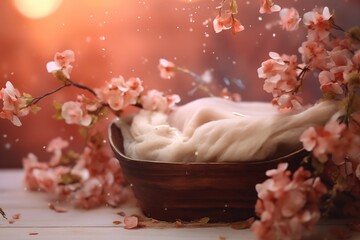 Beautiful floral digital backdrop for newborn baby