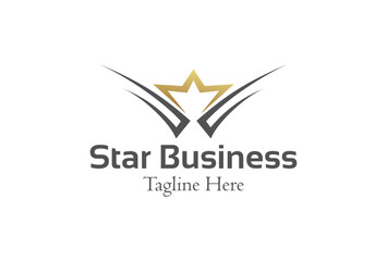 Obraz premium modern golden star logo icon vector concept illustration