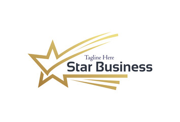 Obraz premium modern golden star logo icon vector concept illustration