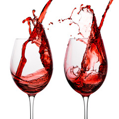 Wine. Glass of red, pink wine. Wine splash in wineglass. Alcohol drink party. Photo good for...