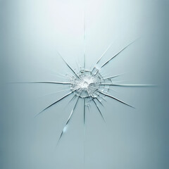 Obraz premium An image of a plain glass wall with a single, prominent crack