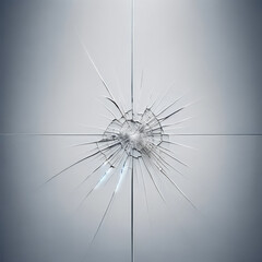 Obraz premium An image of a plain glass wall with a single, prominent crack